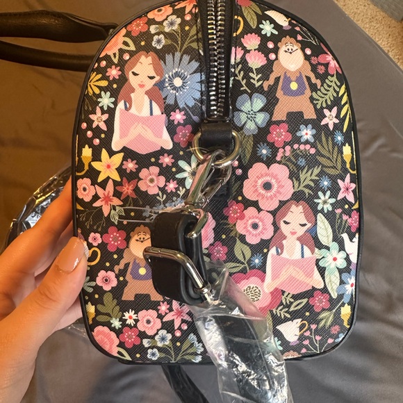 Disney Beauty and the Beast AOP Loungefly Floral Purse - Picture 5 of 7